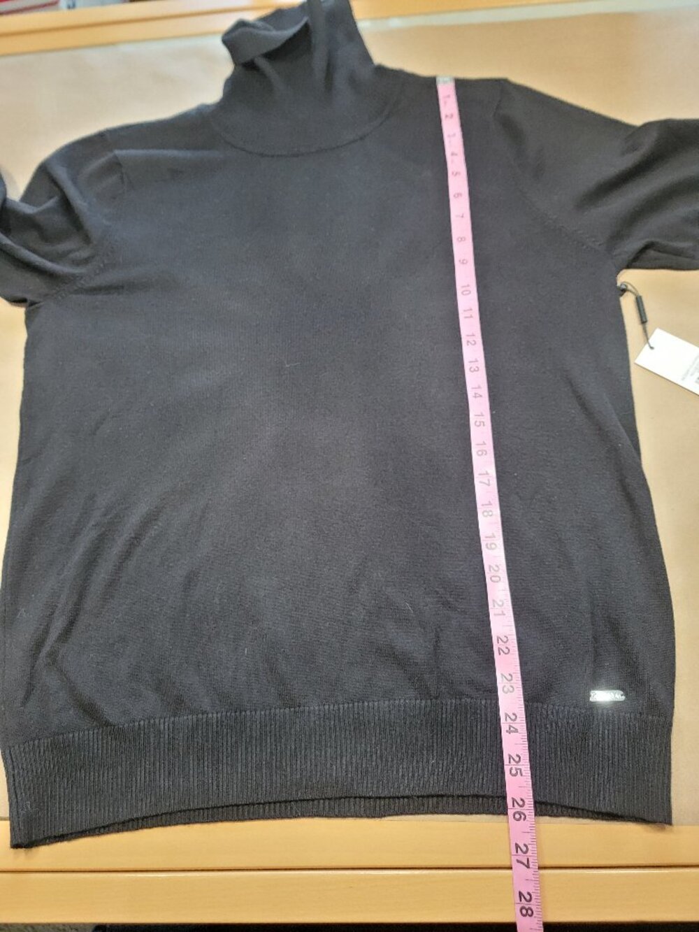 Calvin Klein Size XL Black White Colorblock Turtleneck Sweater, Lightweight, NEW - Picture 10 of 14